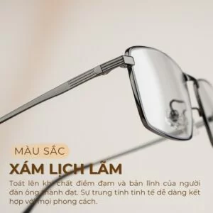 Gọng kính Agog 21142B-C4 màu xám lịch lãm, điềm đạm
