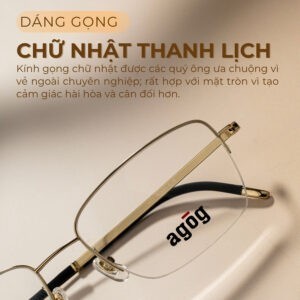 Agog Nam - Gọng kính Nhựa, Titanium - Mã 3119-C18 (2) Gọng kính Agog 3119-C18 dáng chữ nhật thanh lịch