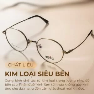 Chất liệu gọng kính kim loại bền bỉ, cứng cáp