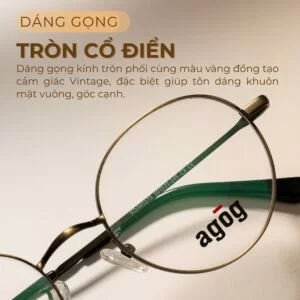 Agog Unisex - Gọng kính Kim Loại - Mã 3715MJDK-C3 (2) Dáng gọng tròn cổ điển