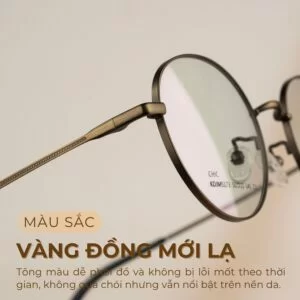 Agog Unisex - Gọng kính Kim Loại - Mã 3715MJDK-C3 (4) Màu sắc vàng đồng mới lạ