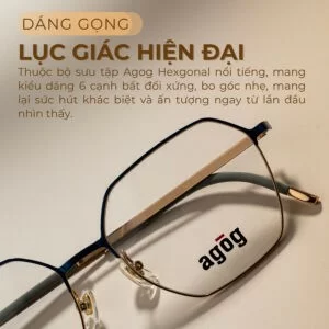 Gọng kính Agog 5019-C23 lục giác trẻ trung