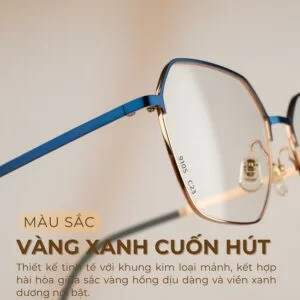 Gọng kính màu vàng xanh mới mẻ