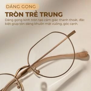 Gọng kính Agog 61142B-C3 dáng tròn trẻ trung