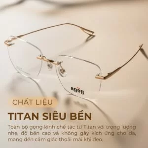 Chất liệu gọng kính titan bền bỉ, cứng cáp