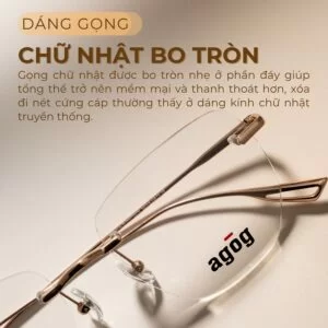 Dáng gọng chữ nhật bo tròn thanh lịch