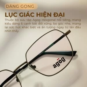 Gọng kính Agog 7106MDBK-C4 lục giác trẻ trung