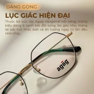 Gọng kính Agog 7616MHDK-C4 lục giác trẻ trung