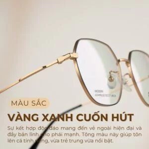 Gọng kính Agog 7616MHDK-C4 màu vàng xanh mới mẻ