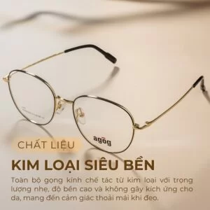 Chất liệu gọng kính kim loại bền bỉ, cứng cáp