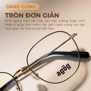 Agog Unisex - Gọng kính Kim Loại - Mã 8525MHHK-C2 (2) Dáng gọng tròn đơn giản