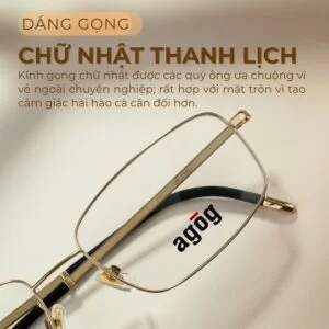 Agog Nam - Gọng kính Nhựa, Titanium - Mã 9019-C18 (2) Gọng kính Agog 9019-C18 dáng chữ nhật thanh lịch