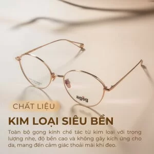 Chất liệu gọng kính kim loại bền bỉ, cứng cáp