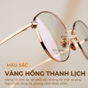 Gọng kính màu vàng hồng thanh lịch
