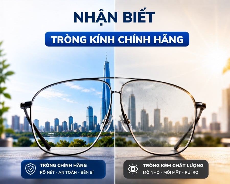 Nhận biết tròng kính chính hãng