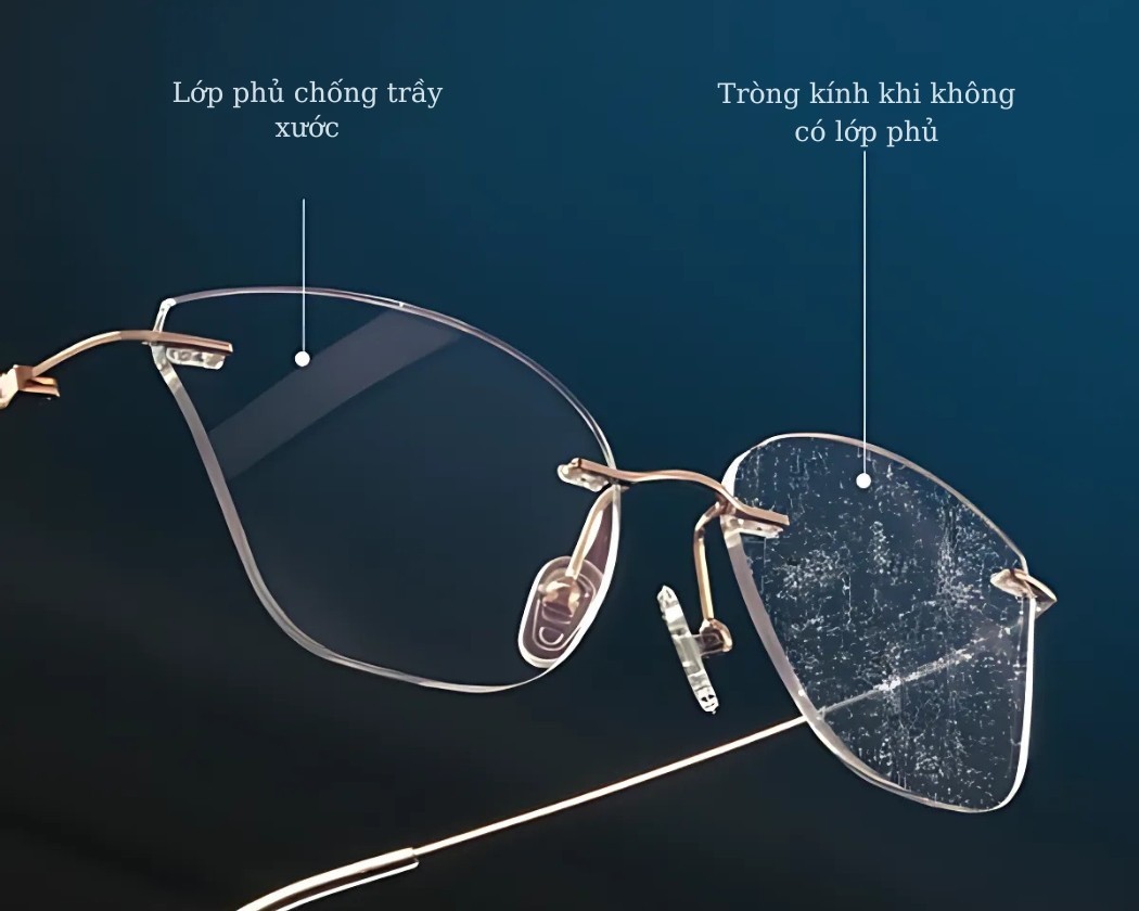 Lớp phủ chống trầy giúp tròng kính chống bể bền hơn
