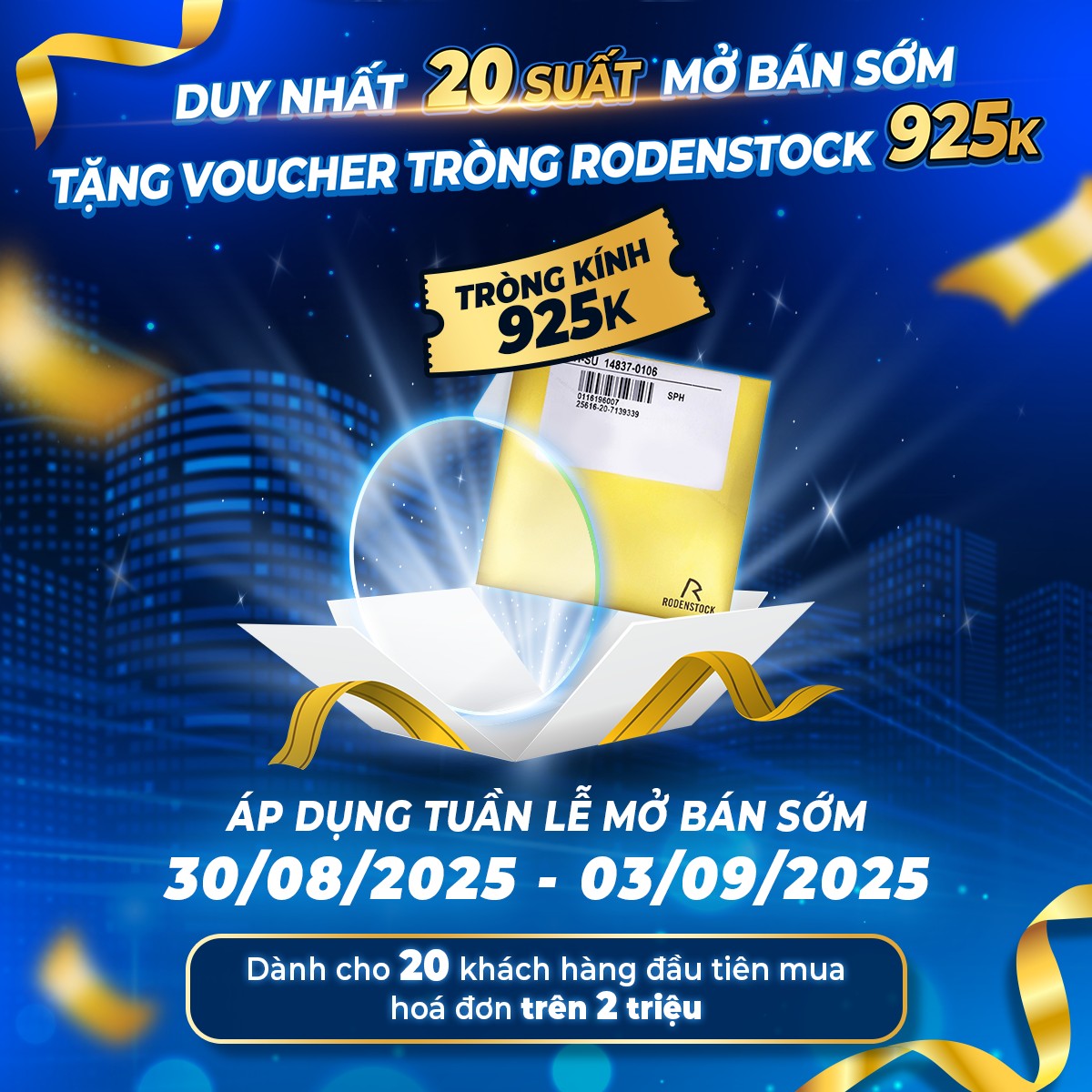 Khai trương cửa hàng Kính Hải Triều Nguyễn Thị Thập: Mua 1 tặng 1 (8) Sự kiện mở bán sớm nhận voucher tròng kính 925K tại Kính Hải Triều