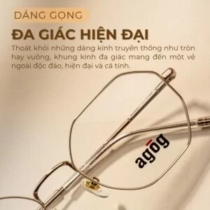 Agog Nữ - Gọng kính Titanium - Mã 3619-C5 (2) Dáng kính đa giác hiện đại, cá tính