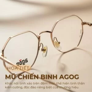 Agog Nữ - Gọng kính Titanium - Mã 3619-C5 (3) Họa tiết mũ chiến binh Agog được thể hiện tinh xảo trên đệm mũi
