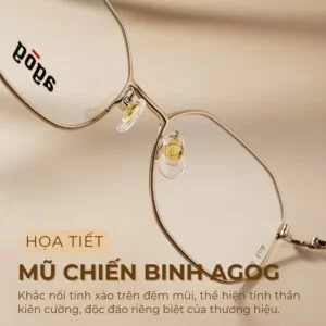 Họa tiết mũ chiến binh Agog được thể hiện tinh xảo trên đệm mũi