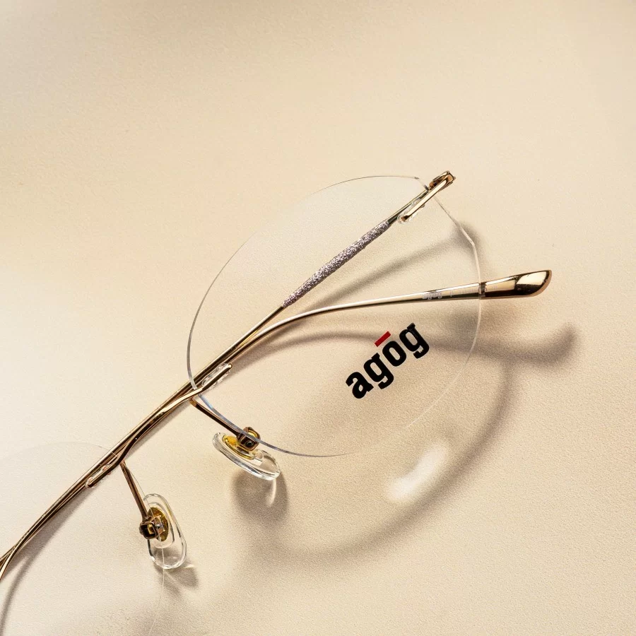 Agog Nữ - Gọng kính Titanium - Mã 7108-C3 (7) Thiết kế mắt kính Oval không viền