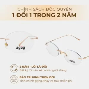 Agog Nữ - Gọng kính Titanium - Mã 7108-C3 (5) Chính sách bảo hành độc quyền gọng kính Agog 7108-C3