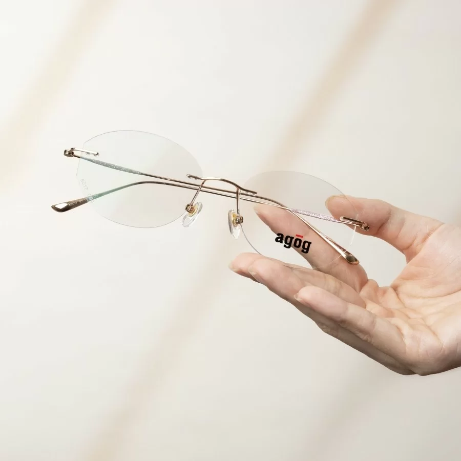 Agog Nữ - Gọng kính Titanium - Mã 7108-C3 (8) Gọng kính Titanium mạ IP chống xước và chống phai màu