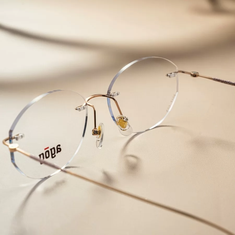 Agog Nữ - Gọng kính Titanium - Mã 7108-C3 (10) Đệm mũi khắc họa tiết mũ chiến binh