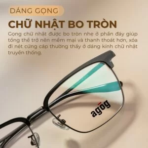 Agog Nam - Gọng kính Nhựa, Kim loại - Mã 7906ADKK-C2 (2) Dáng gọng kính Agog 7906ADKK-C2