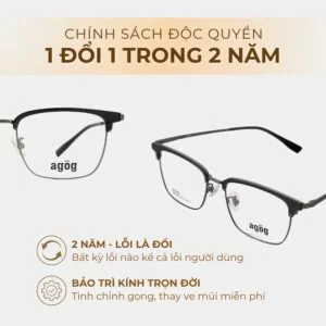 Agog Nam - Gọng kính Nhựa, Kim loại - Mã 7906ADKK-C2 (5) Chính sách bảo hành độc quyền Agog 7906ADKK-C2