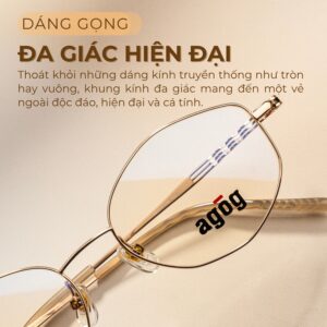 Agog Nữ - Gọng kính Titanium - Mã 9346-C5 (2) Dáng kính đa giác hiện đại, cá tính