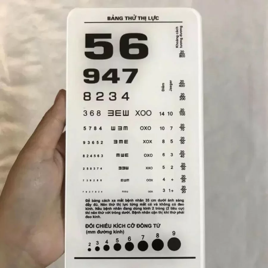 TOP 6 bảng chữ cái đo mắt cận tại nhà chính xác nhất - Hướng dẫn A-Z (5) Bảng Jaeger được sử dụng để kiểm tra thị lực nhìn gần