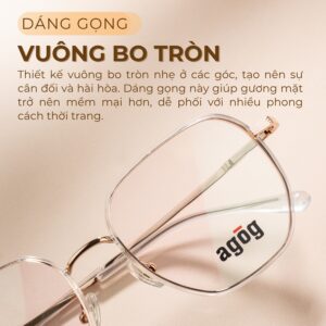 Agog Nữ - Gọng kính Nhựa, Kim loại - Mã 2016ADKK-C2 (2) Dáng gọng kính Agog 2016ADKK-C2