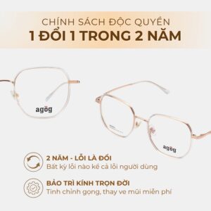 Agog Nữ - Gọng kính Nhựa, Kim loại - Mã 2016ADKK-C2 (5) Chính sách bảo hành độc quyền Agog 2016ADKK-C2