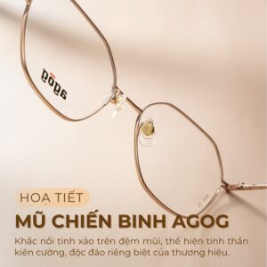 Agog Nữ - Gọng kính Nhựa, Titanium - Mã 4219-C5 (3) Họa tiết mũ chiến binh