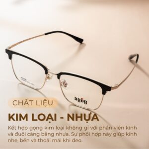 Gọng kính Agog 7906ADKK-C1 chất liệu kim loại nhưa siêu bền