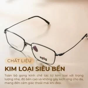 Gọng kính Agog 8726TiSJDK-C1 chất liệu kim loại siêu bền
