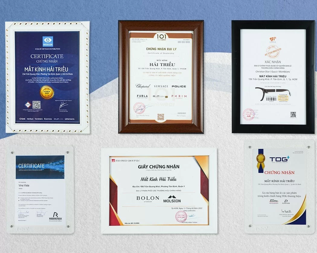 Giấy chứng nhận đại lý chính hãng ủy quyền của Kính Hải Triều