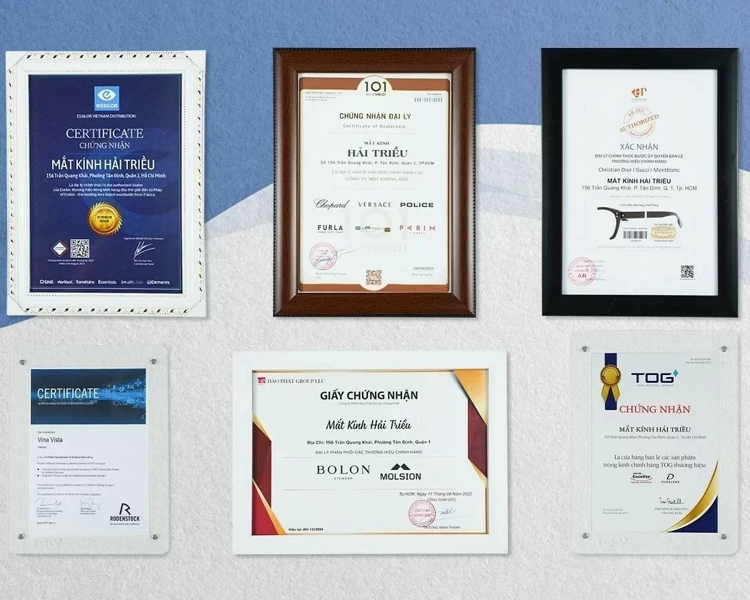 Giấy chứng nhận đại lý chính hãng ủy quyền của Kính Hải Triều