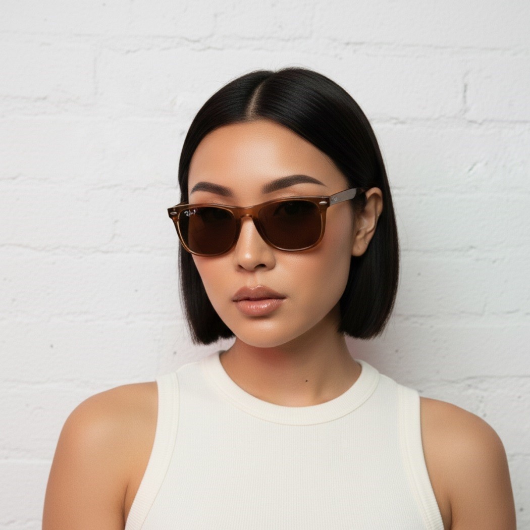 Các màu sắc gọng nhựa trong suốt như nâu trà hay hồng phấn vẫn giữ vững chỗ đứng của mình