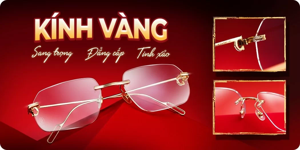 Gọng kính vàng chính hãng tại Kính Hải Triều: Sang trọng, đẳng cấp
