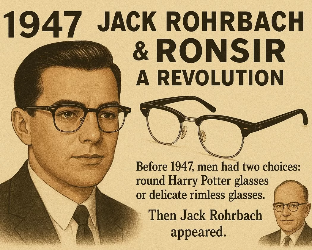 Kính nửa gọng xuất hiện khi Jack Rohrbach đeo nó