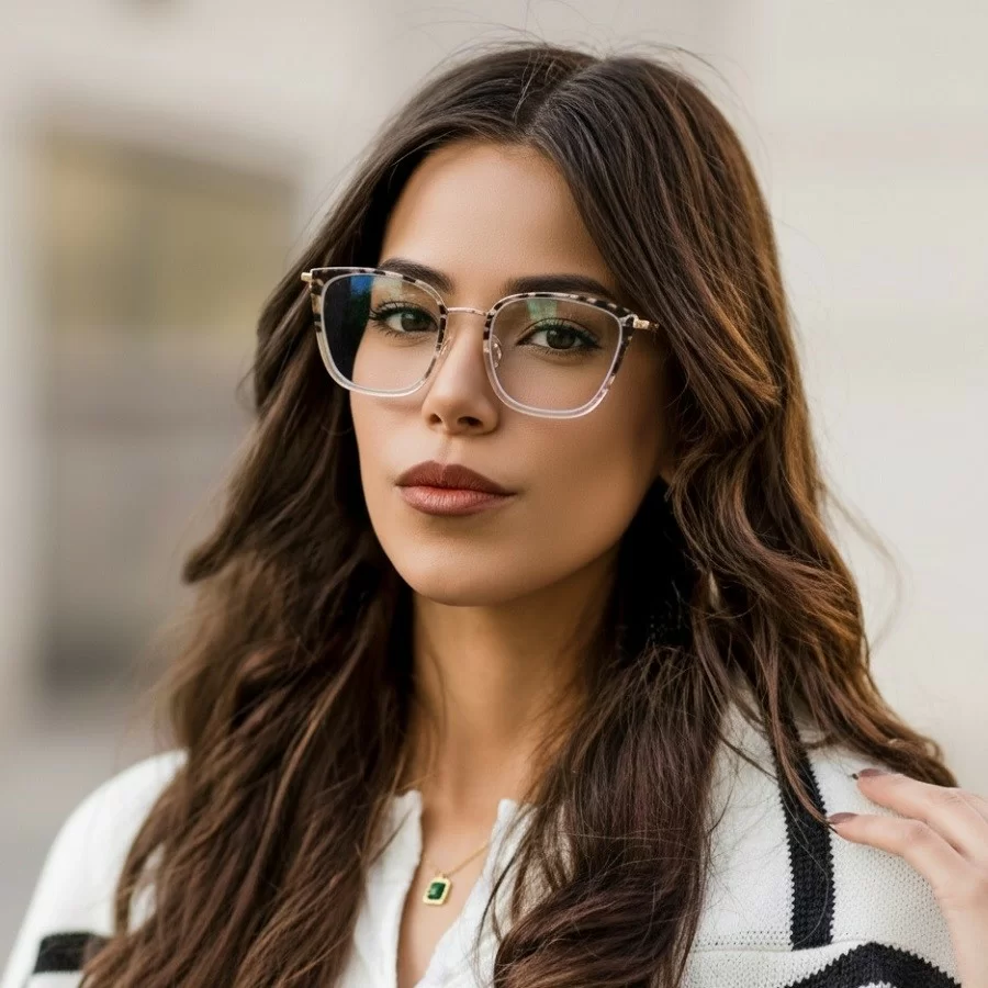 Gọng kính Oversized tạo hiệu ứng giúp gương mặt nhỏ lại