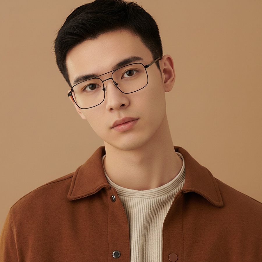 Kính gọng vuông/chữ nhật giúp gương mặt của bạn trở nên nam tính và mạnh mẽ hơn