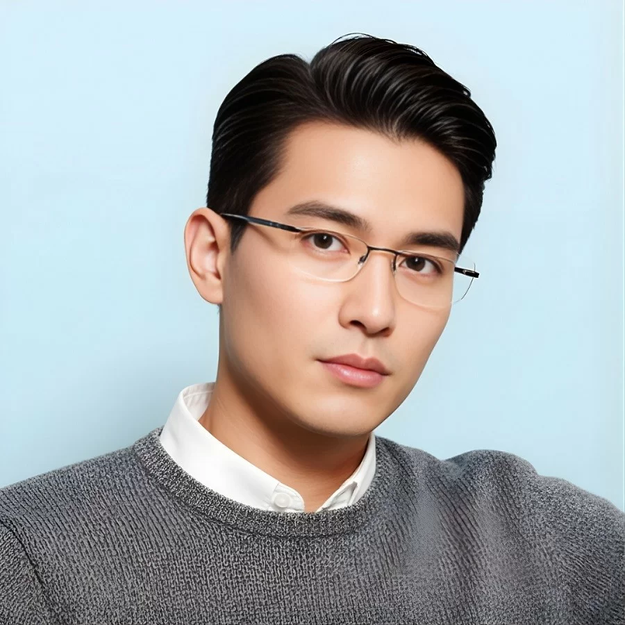 Mặt vuông đeo kính gì? Bí kíp chọn kính phù hợp cho nam, nữ (10) Kính không gọng hoàn toàn phù hợp với người mặt vuông