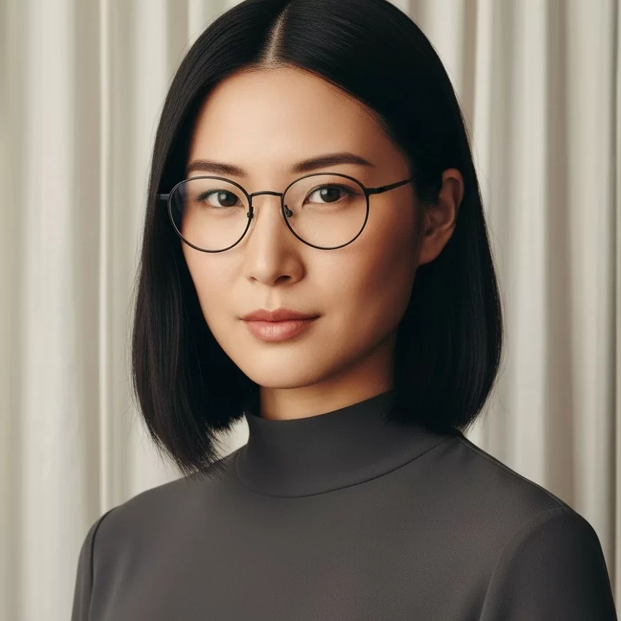 Mặt vuông đeo kính gì? Bí kíp chọn kính phù hợp cho nam, nữ (8) Gọng tròn hoặc Oval cũng giúp làm mềm các đường nét trên gương mặt