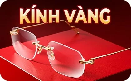 Gọng kính vàng cao cấp 18K sang trọng, chính hãng 100%
