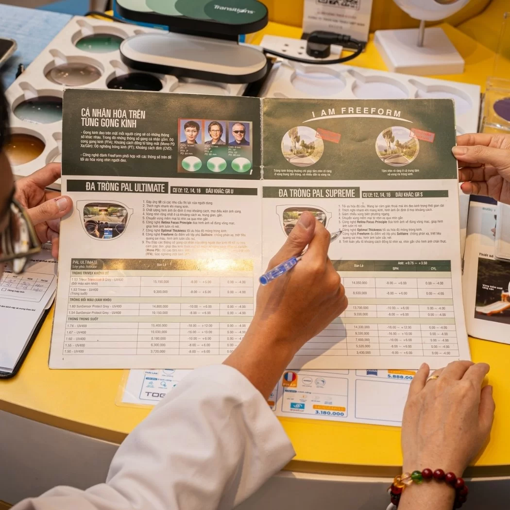 Bảng giá mắt kính đa tròng chính hãng đa thương hiệu