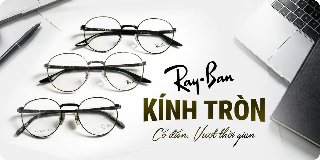 Kính RayBan mắt tròn chính hãng 100%