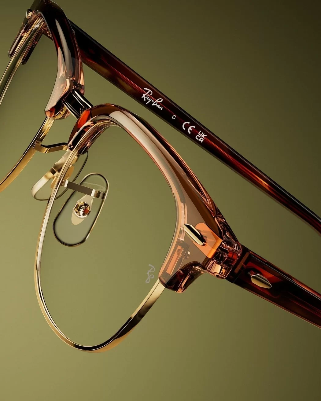 Mắt kính RayBan Clubmaster - Mã 0RX5154_8375_53 với màu nâu đẹp mắt